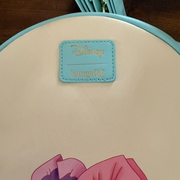 Alice-Themed Round loungefly Crossbody Bag in Light Blue - Picture 3 of 3